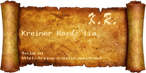 Kreiner Rozália névjegykártya